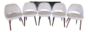Vintage Executive Dining Chairs With Wood Legs - Set of 5 - Eero Saarinen Style