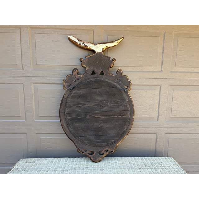 Large Federal Giltwood Eagle Convex Mirror, 20th Century For Sale - Image 14 of 14