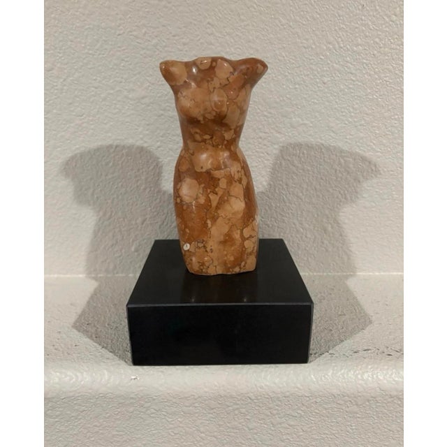 Stone Mid-Century Modern Abstract Marble Female Torso Sculpture (8.25” High) For Sale - Image 7 of 7