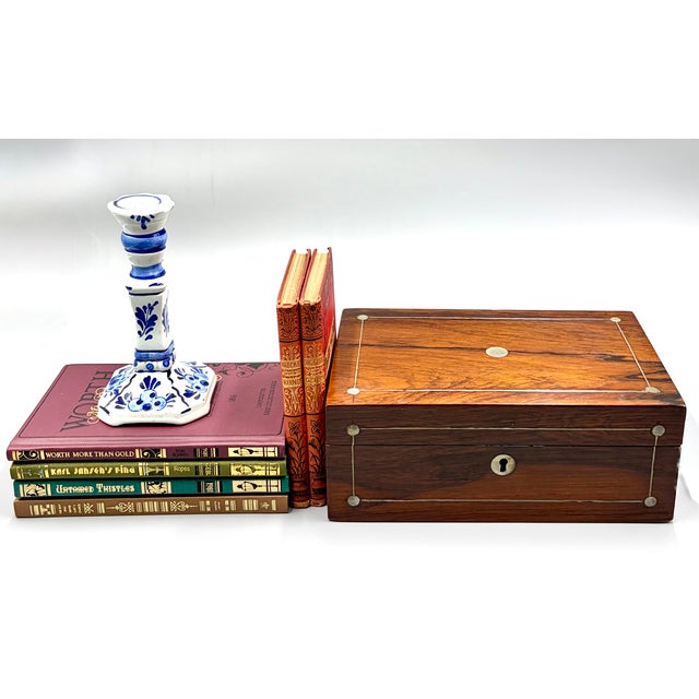 Vintage Dutch Delft Hand Painted Faience Candlesticks - A Pair For Sale - Image 9 of 10