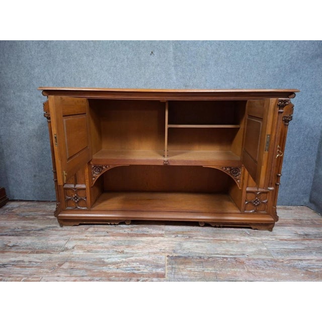 Large Antique 20th Century Gothic Oak Sideboard For Sale - Image 5 of 9