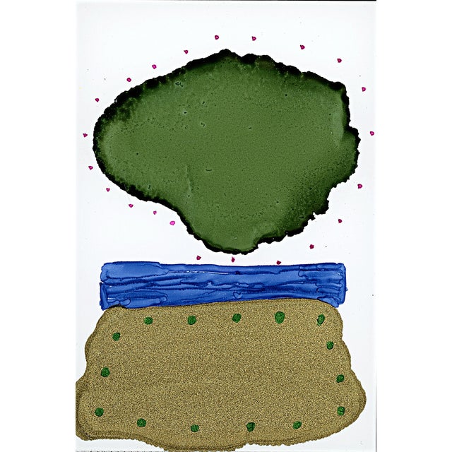 Rothko Surprise #173 Green Over Gold and Blue For Sale - Image 4 of 5