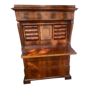 Early 19th Century Antique Biedermeier Mahogany Desk Secretaire Abbatant