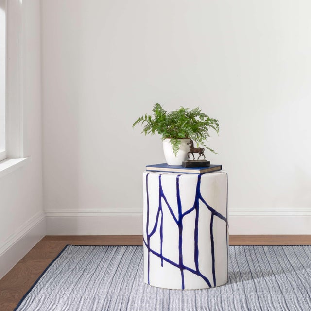 Dash & Albert Dash & Albert by Annie Selke Herringbone Indigo/White Indoor/Outdoor Rug, 6' x 9' For Sale - Image 4 of 5