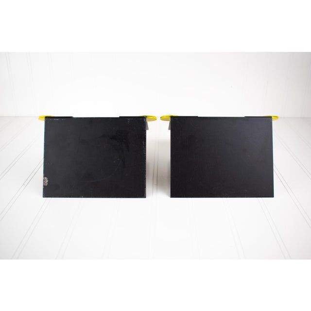 Vintage Postmodern Memphis Style Studio Architectural House Steel Metal Bookends - A Pair For Sale - Image 9 of 16