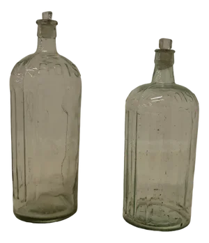 Large 19th Century Clear Glass Pharmacy Poison Bottles, Unkns, Set of 2