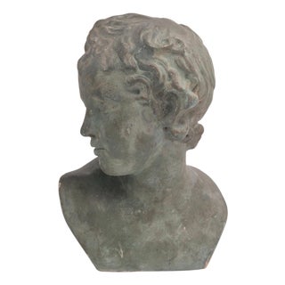 Bust of Eros in Bronzed Plaster For Sale
