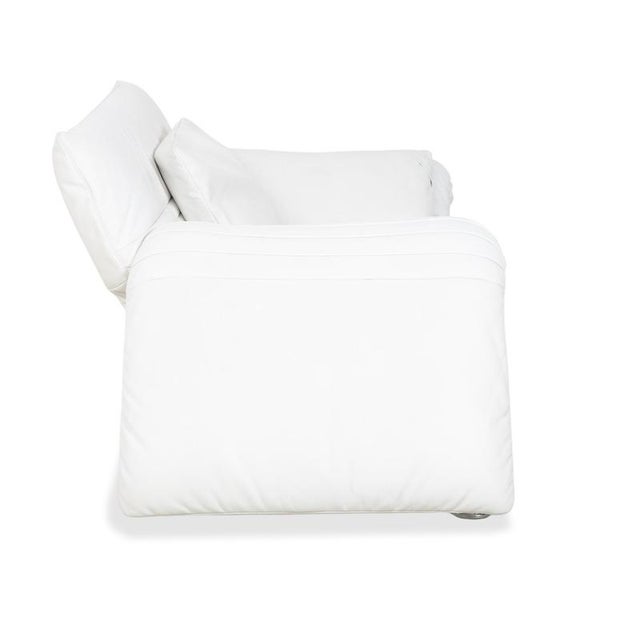 DS 142 White Leather Wing Lounger Sofa with Chrome Feet and Manual Function from de Sede For Sale - Image 17 of 18