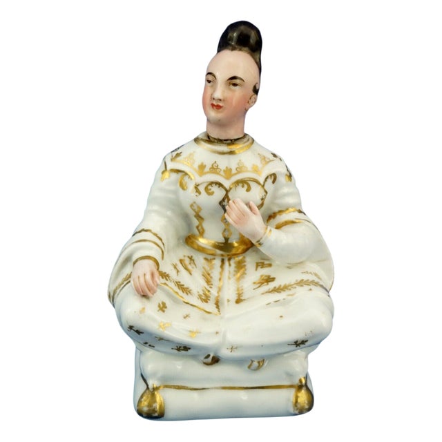 Antique French Anthropomorphic Porcelain Perfume Bottle by Jacob Petit, 1800s For Sale