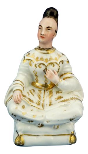 Antique French Anthropomorphic Porcelain Perfume Bottle by Jacob Petit, 1800s