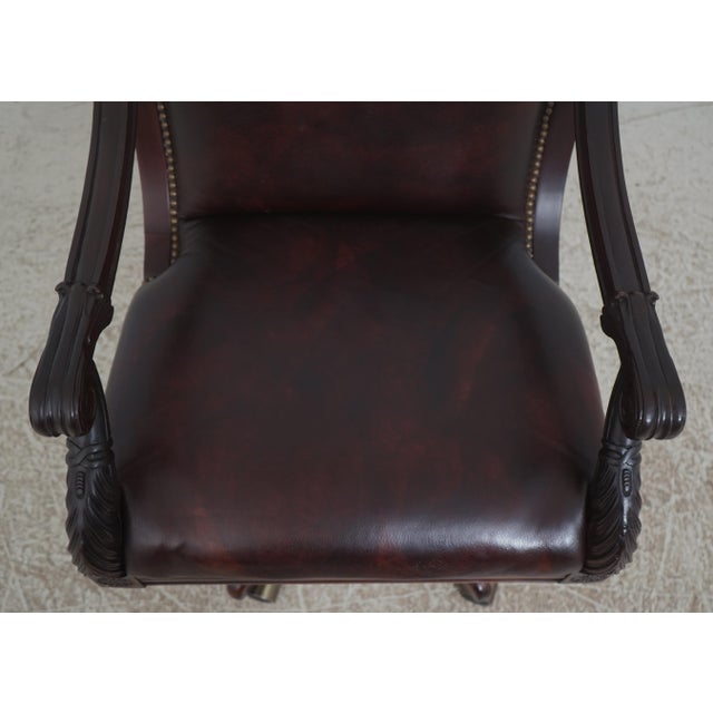 Sam Moore Rolling Leather Desk Chair For Sale - Image 10 of 18