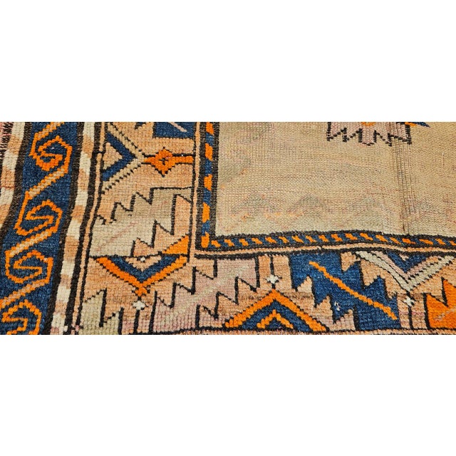 Vintage Persian Kurdish Tribal Area Rug, Hand-Knotted Prayer Pattern, 3x5, Camelhair & Brick Red For Sale - Image 14 of 15