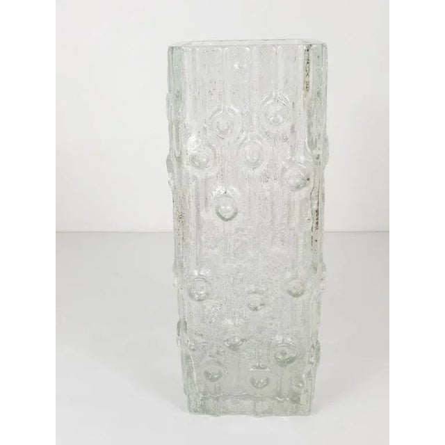 Large German Modern Ice Glass Vase from Peill & Putzler, 1970s For Sale - Image 9 of 11