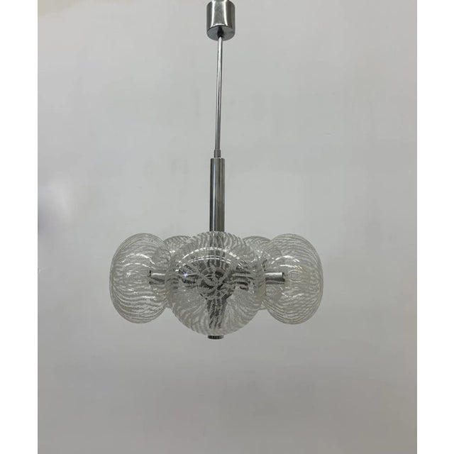 Dimensions: 67cm H, 38cm Diameter Condition: Good , working Period: 1970s Material: Metal, glass Color: Transpirant,...