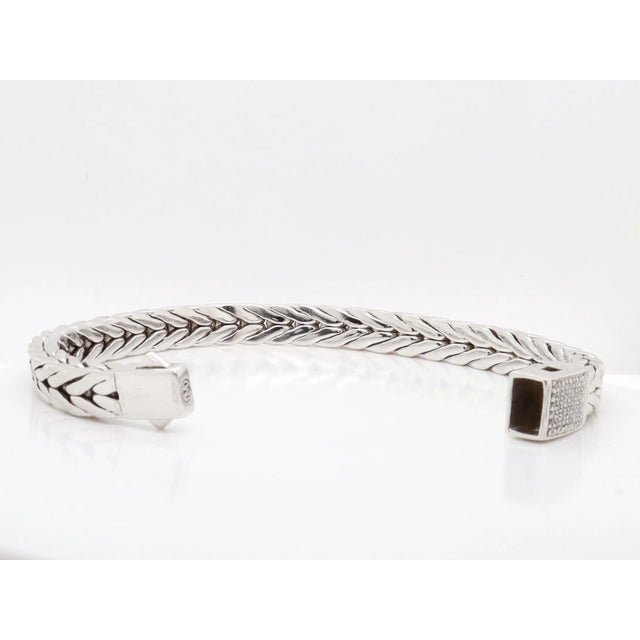 John Hardy 9mm Sterling Silver 'Icon' Chain Bracelet With Diamond Clasp For Sale - Image 13 of 17