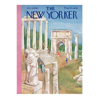 1962 Vintage New Yorker Magazine Cover, July 28, Beatrice Szanton Cover Art, Rome For Sale