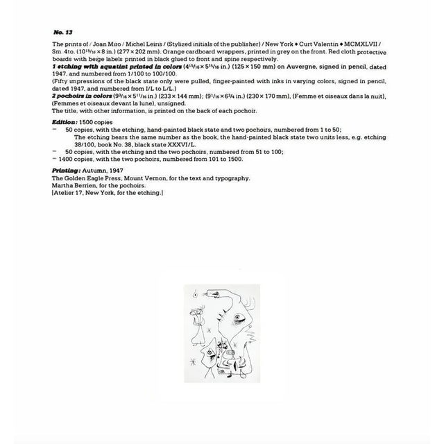 Joan Miró Joan Miro Lithograph Limited Edition W/Cat. Ref: C13 + Framing Included For Sale - Image 4 of 4