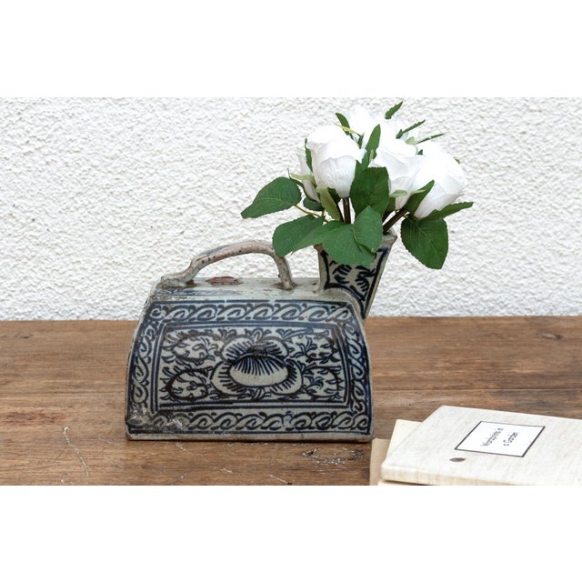 Antique Blue & White Porcelain Vessel For Sale - Image 9 of 9