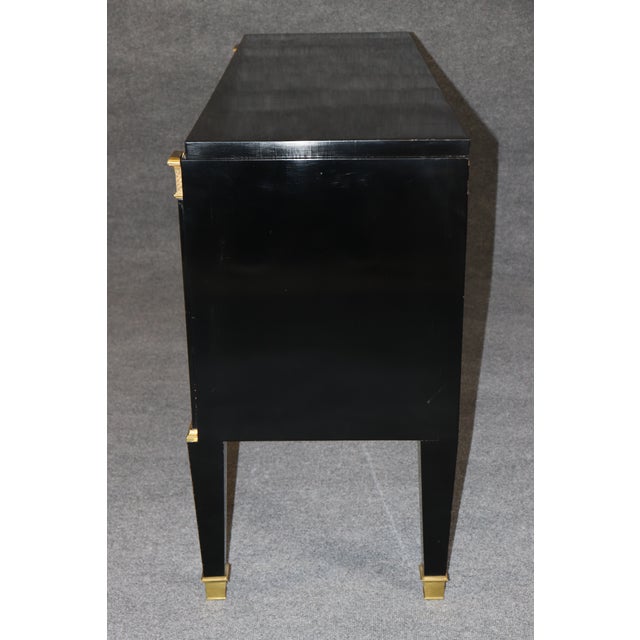 Paint De Coene Freres Designed Directoire Style Black Lacquer & Brass Commode For Sale - Image 7 of 17
