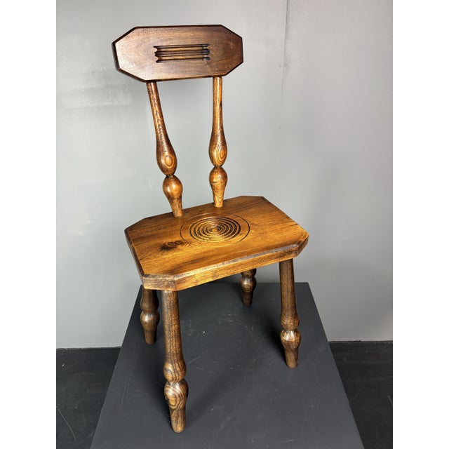 Small Mid-Century French Brutalist Modernist Side Chair in the style of Charles Dudouyt, 1950s For Sale - Image 6 of 13