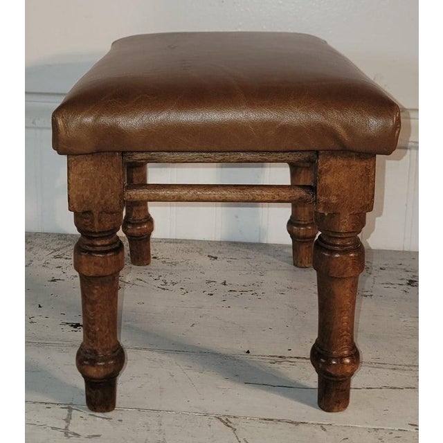 19th Century Leather Footstool For Sale In Los Angeles - Image 6 of 7