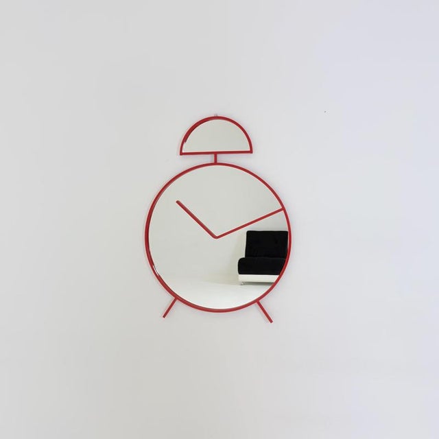 Gold Mid-Century Pop Art Alarm Clock Wall Mirror by Pilm, Italy, 1970s For Sale - Image 8 of 13