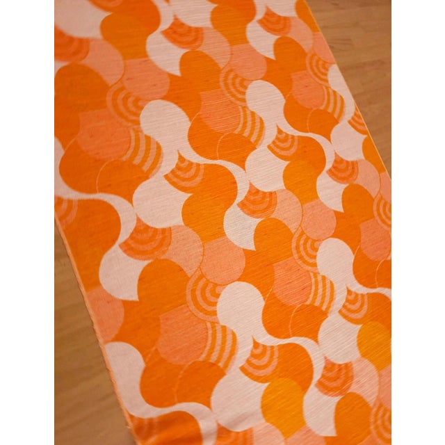 Mid-Century Modern German Curtain Fabric Bale in Orange, 1970s For Sale - Image 4 of 8