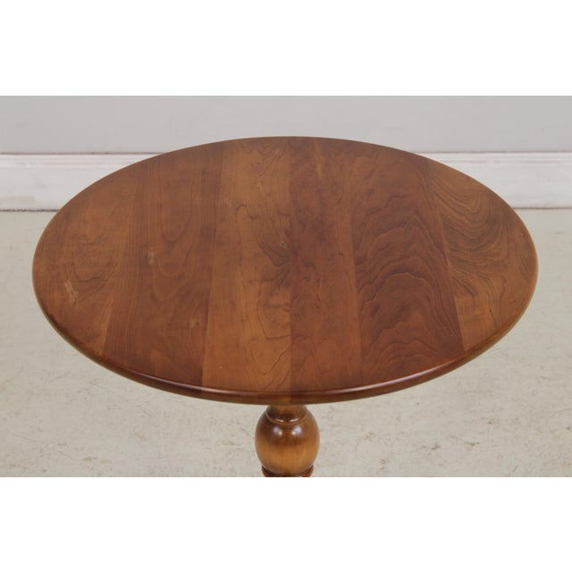 Stickley Stickley Round Cherry Pedestal Occasional Lamp Table For Sale - Image 4 of 13