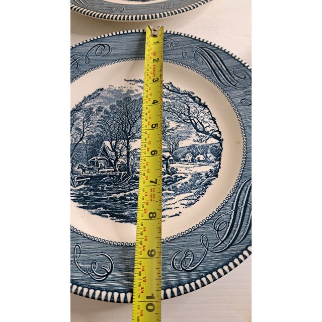 Mid 20th Century Currier & Ives Royal Usa Dinner Plates the Old Grist Mill Set of 8 For Sale - Image 12 of 12