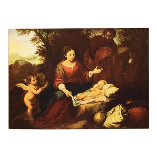 1900s After Bartolomé Esteban Murillo, "Rest on the Flight Into Egypt" Antique Full-Color Print For Sale