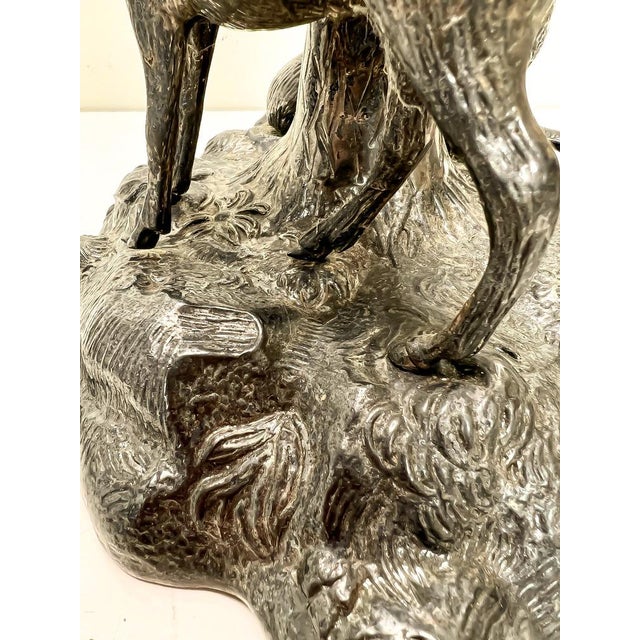 Brown Bronze Table Lamp with Deer attributed to Valenti, 1960s For Sale - Image 8 of 17