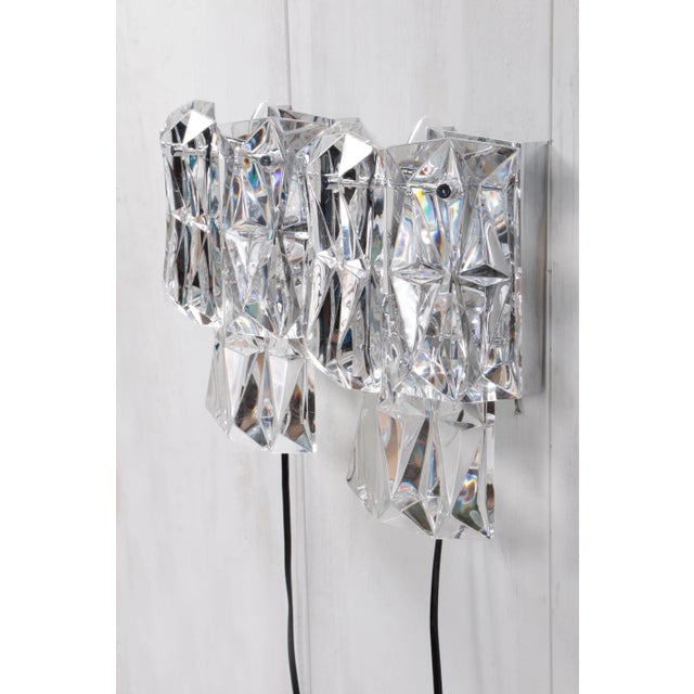 Vintage German Crystal Wall Sconces from Kinkeldey, 1960, Set of 2 For Sale - Image 11 of 13