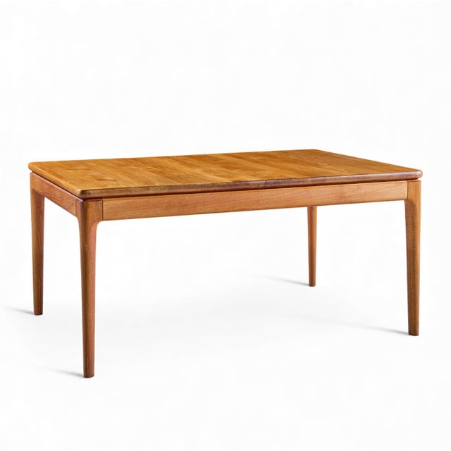Glostrup Møbelfabrik Mid Century Danish Teak Hidden Leaf Dining Table With 2 Leaves For Sale In Chicago - Image 6 of 14