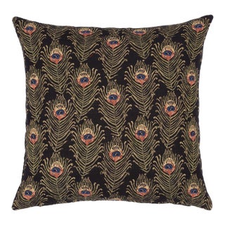 Peacock Feathers Tapestry Cushion With Feather Filler - 46x46cm (18"x18") For Sale