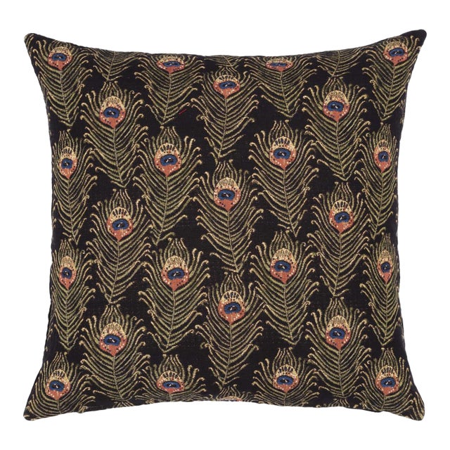 Peacock Feathers Tapestry Cushion With Feather Filler - 46x46cm (18"x18") For Sale