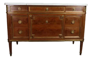 Vintage Louis XVI Maroon Dresser