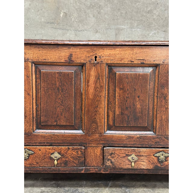 18th C English Oak Mule Chest George III Blanket Chest Paneled 54.5” For Sale In San Francisco - Image 6 of 18