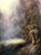 Blue Vintage Signed Romantic Landscape Oil Painting in Ornate Gilt Frame For Sale - Image 8 of 11