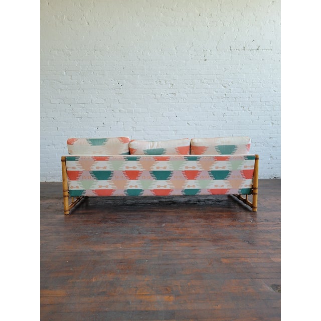 1970s 1970s Bamboo Sofa in "Kabul" by Brunschwig & Fils For Sale - Image 5 of 14