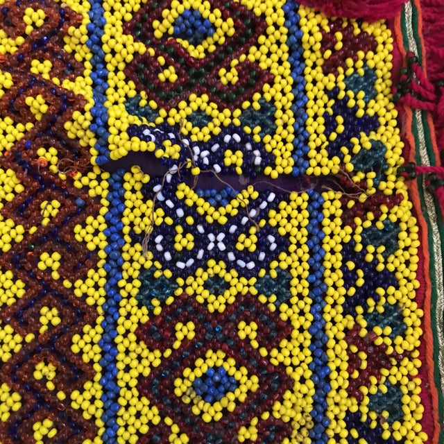 Tribal African Tribal Beaded Ikat Textile For Sale - Image 3 of 11