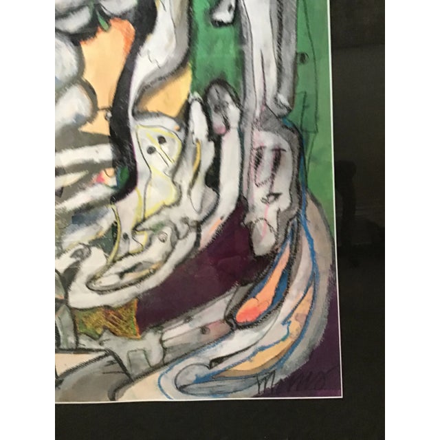 Mid Century Modern Abstract Watercolor Painting Graham Harmon Style For Sale - Image 10 of 13