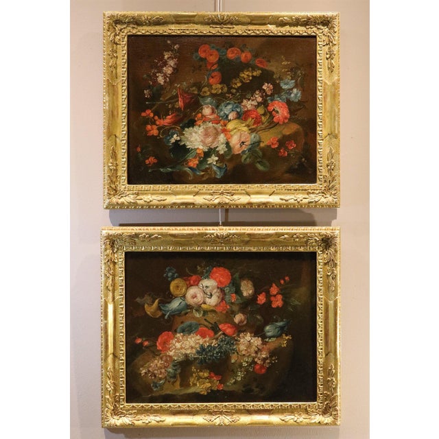 Antoine Monnoyer, Il Giovane, Still Lifes of Flowers, 1720, Oil on Canvases, Set of 2 For Sale - Image 14 of 14