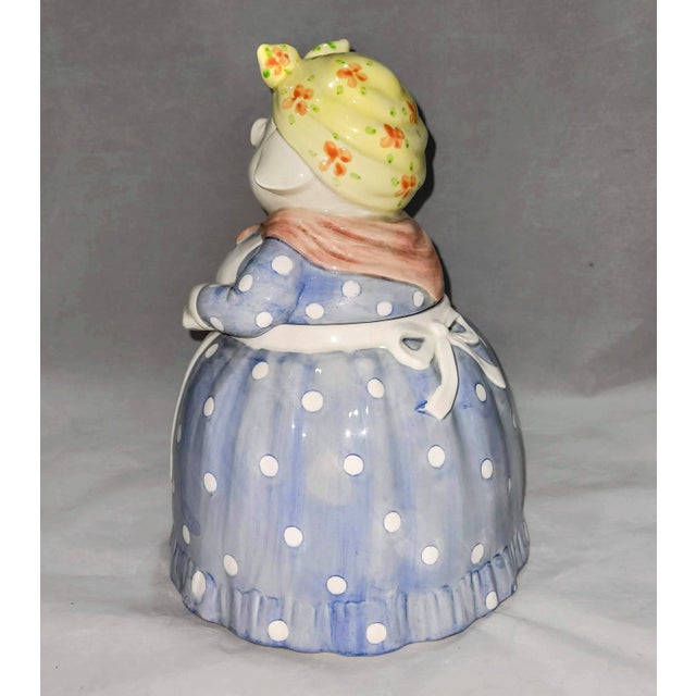 Figurative Vintage Fitz & Floyd Hand Painted Prunella Pig Cookie Jar Retired 1984 Collection For Sale - Image 3 of 11