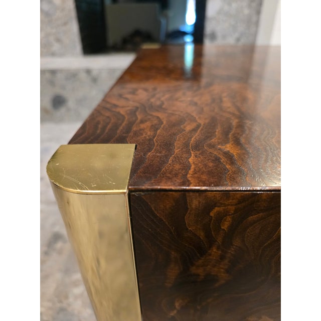 Mid 19th Century Beautiful Burl and Golden Brass Side Table by Century Furniture For Sale - Image 11 of 16