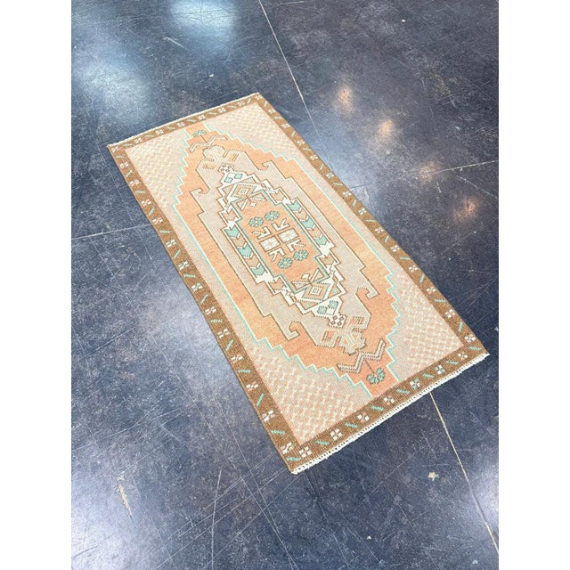 Turkish Mini Rug Oriental Hand Knotted Vintage Rug 1'8" x 3'3" #17089 For Sale In Houston - Image 6 of 8