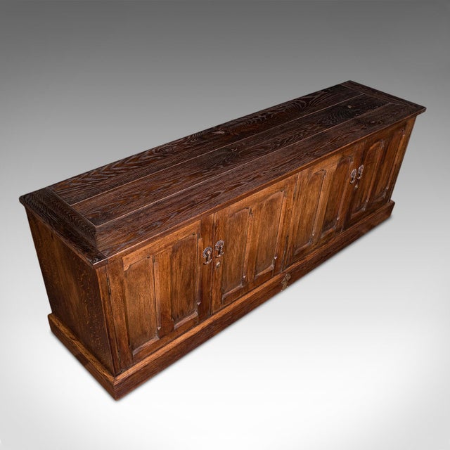 Wood Large Antique Dresser Base, English, Oak, Gothic Revival, Window Seat, Victorian For Sale - Image 7 of 12