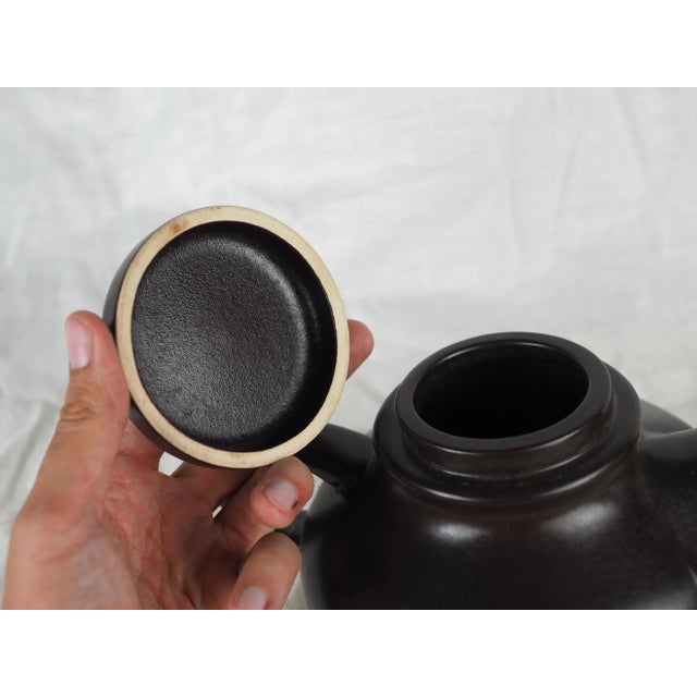 1970s Italian Franco Pozzi Gresline Black Teapot For Sale - Image 6 of 11