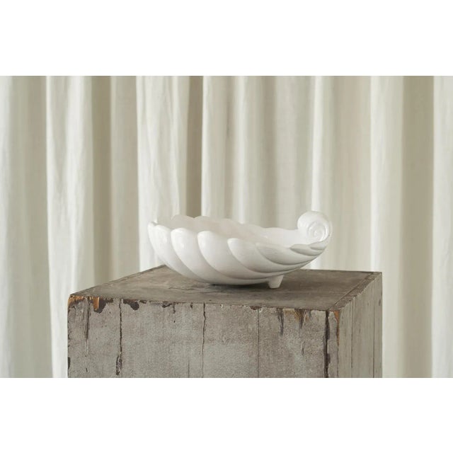 Large Mid-Century Shell Shaped Ceramic Bowl, 1940s For Sale - Image 6 of 11
