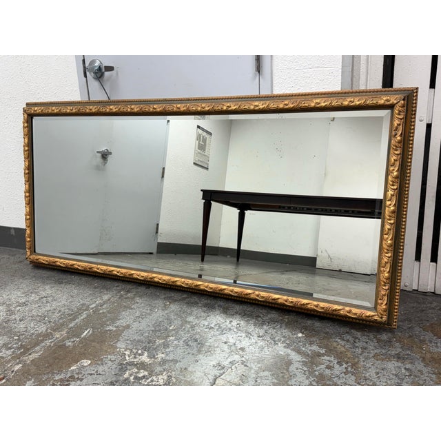 Traditional Custom Design Horizontal Carved Frame Wall Mirror For Sale - Image 3 of 12