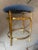 Metal Italian Gilt Metal Vanity Stool, Blue Velvet Seat, Italy For Sale - Image 7 of 12